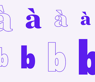 Text that scales from largest size to smallest size on the top row, and smallest size from largest size on the bottom row to illustrate how Dynamic Type works.