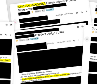 Cover art salary bands in emails