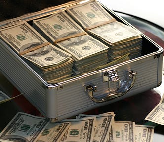 Suitcase full of money