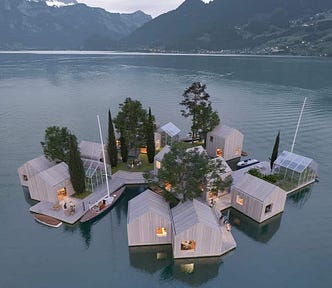 Floating houses made from recycled plastic