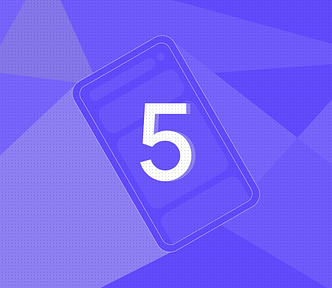 An illustration with the number 5 inside a phone screen
