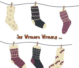 Image of 6 socks hung like Christmas Stockings