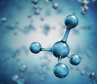 3D Rendering of a methane molecule