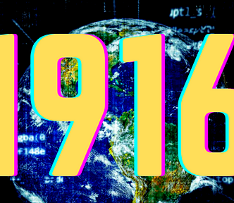 The world 1914 written across an image of the Earth.