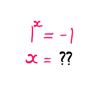 How To Really Solve 1ˣ = -1? An image showing the equation: 1ˣ = -1 and asking the question as to what is the value of x?