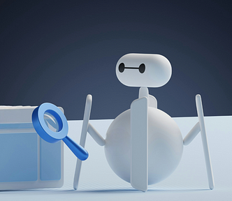 Digital rendering of a Medium search bot.