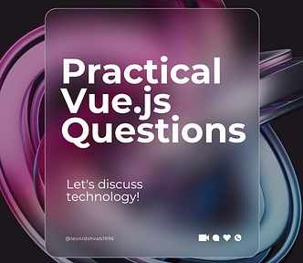 The featured image for the article. Practical Vue.js questions