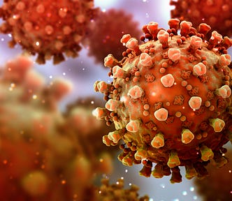 Photo illustration of the coronavirus Covid-19.