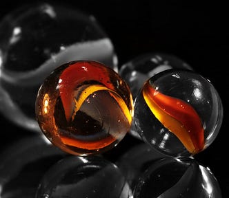 Two beautiful marbles.