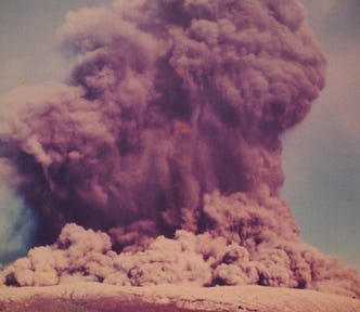 An image of a nuclear explosion; likely an atomic bomb test.