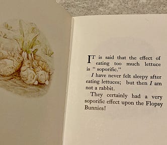 Opening page of The Tale of the Flopsy Bunnies by Beatrix Potter