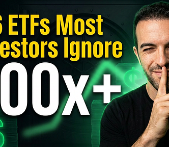 Leveraged ETFs thumbnail: Henrique centieiroin a vault with glowing green dollars, hinting at “6 ETFs Most Investors Ignore” with 100x+ returns.