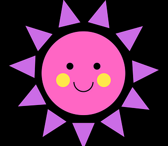 pink sun made with shapes