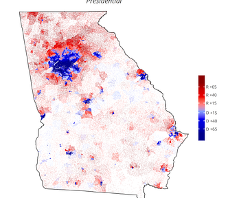 Dot density map of the November 3, 2020 Presidential Election in Georgia