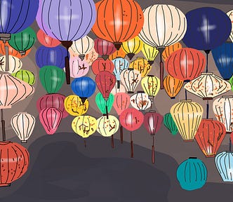 Illustration of colorful lanterns
