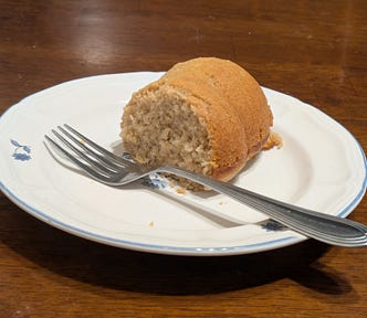 A slice of my Quick and Easy Spice Cake — photo by the author