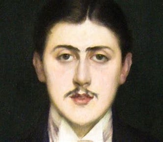 A portrait painting of French novelist Marcel Proust.