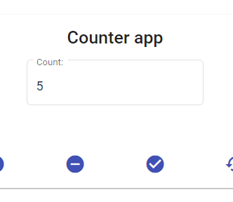 Counter app with additional functionality of setting and resetting the value