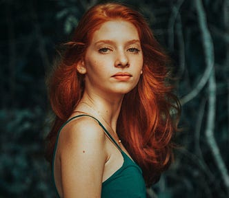 Red haired young woman