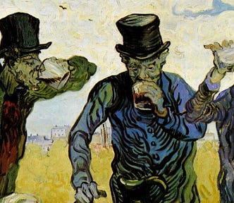 Van Gogh panting, The Drinkers, Piree Lua, Medium