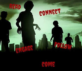 a bunch of zombies approaching the screen wanting your attention