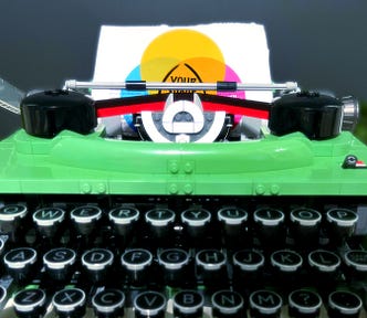 A typewriter LEGO figurine
