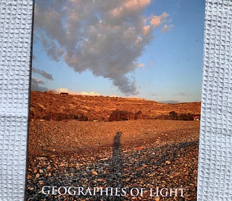 Geographies of Light: Poems by Lisa Suhair Majaj (Washington, DC: Del Sol Press, 2009) (Photo by Ramsey Hanhan of the book)