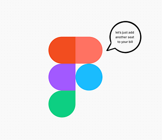 Figma logo with speech bubble: ‘let’s just add another seat to your bill’
