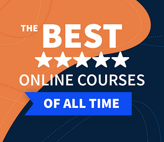 Text-based graphic reads “The best online courses of all time” with image of 5 stars and Class Central logo.