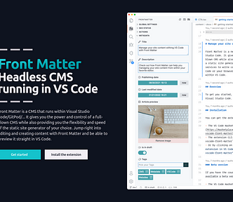 Front Matter Headless CMS running in VS Code
