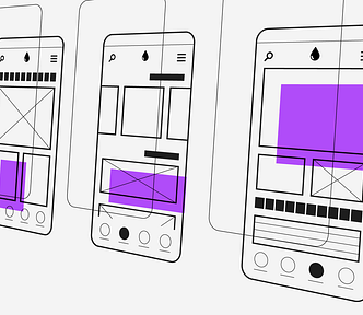 Representation of three app layouts