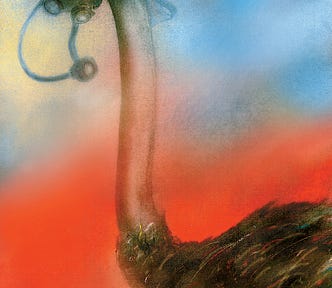 A painting of an Ostridge by Samarel