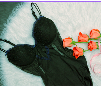 Black bustier and roses