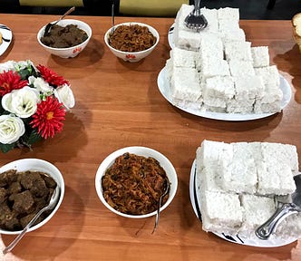 Tuna dish, Caramalized Onion Sambal and Milk Rice