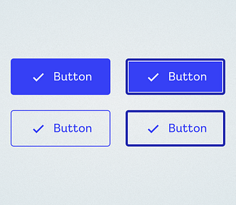 Four buttons in primary, secondary, and focussed and default variants.