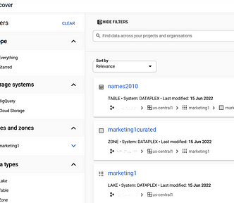 Dataplex discovers the BigQuery table