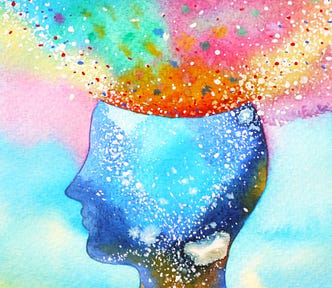 A colorful illustration of the human head and mind.