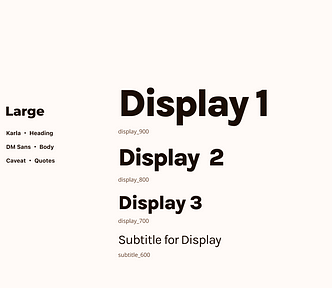 An example Display Typescale from Rekka.AI’s design system