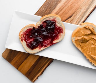 Peanut butter and jelly sandwich. Yum.