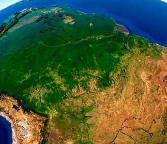 Stellite image of the Amazon basin