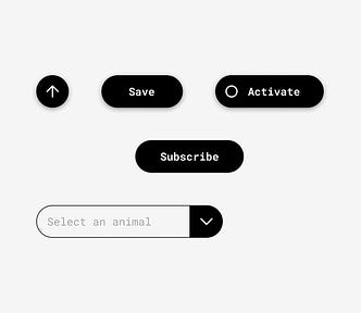 An image showing components created with Figma interactive components feature