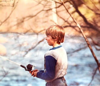 Gentry Bronson fishing when he was nine years old