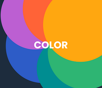 colored rainbow circles is surrounding color text