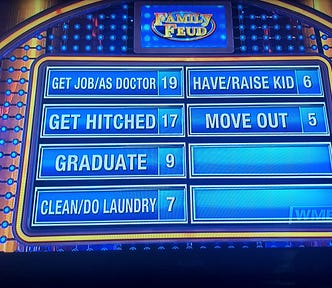 Screenshot of a game board from Family Feud TV game show