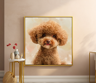 Poodle watercolor wall art
