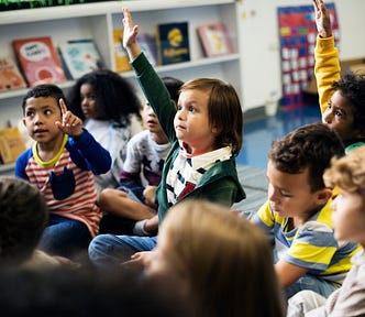 Happy kids at elementary school