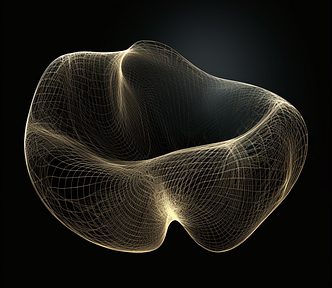 A 3D wireframe of a blob.