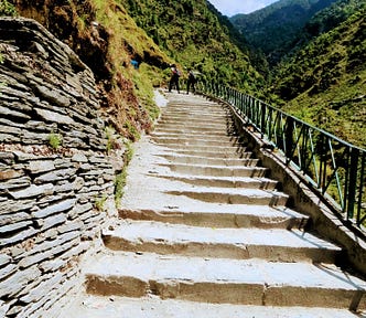 Hillside steps leading up