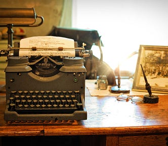 Type writer in a vintage setting