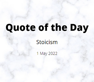 Quote of the Day: Stoicism: 1 May 2022: Image created by Ann Leach